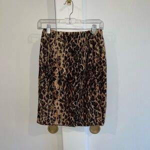 Leopard Print Faux Fur Skirt